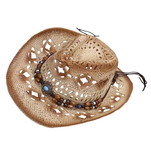 Chapeau cowboy paille anti-UV pour éviter les insolations avec large bord respirant léger