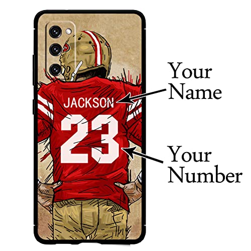 Ikpytree Custom Name & Number Football Player Case For Samsung Galaxy S20 Fe 5G S21+ Ultre S10 S9 Plus S8 Note 20 10 Pro 9 8，Customized Silicone Shockproof Protection Case(San Francisco) #TOP1