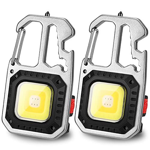vvhippo 2 PCS Mini Lampe de Poche LED Lampe de Travail 7 modes Étanche Lampes Rechargeable Lumière de Secours Rechargeable pied Magnétique pour Camping Urgence