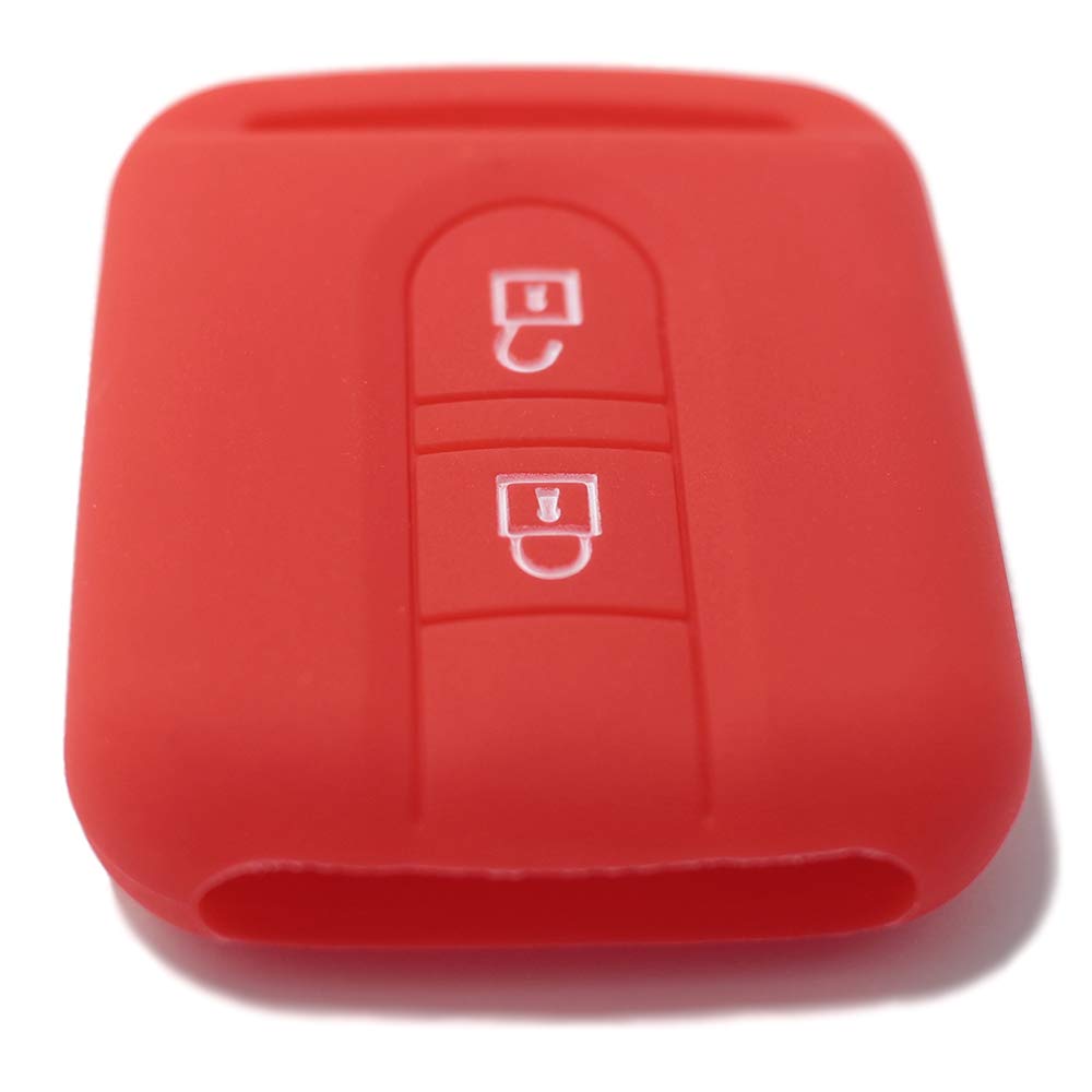 Siliconowy Portachiave Guscio Cover do Kluczyka Nissan 2 Przyciski Qashqai Xtrail Micra Terrano Murano Almera Note Juke Czerwony