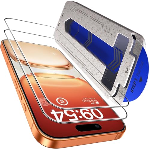 Image of Mr.Shield Align-X Tempered Glass Screen Protector for iPhone 17 Pro | (Pack of 2) 10H Hardness Guard, Military Grade Protection, Easy Install, Case-Friendly, Anti-Static