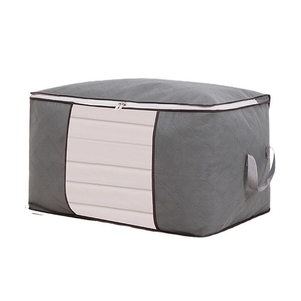 DEEBOW 90L Large Storage Bags, 6 Pack Clothes Storage Bins Foldable Closet Organizer Storage Containers with Durable Handles Thick Fabric for Clothing, Blanket, Comforters, Bed Sheets,