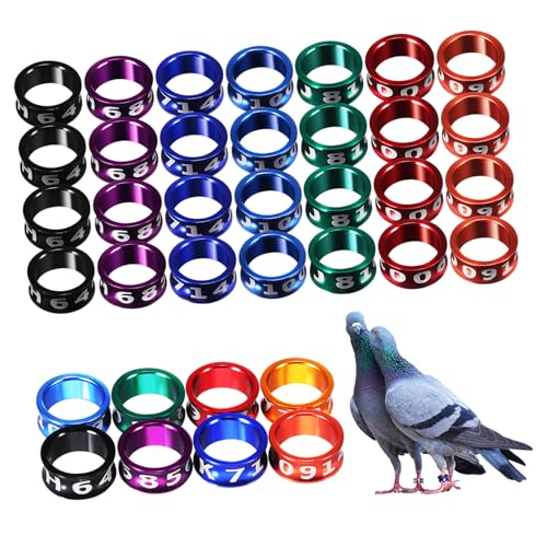 ibasenice 50Pcs Bird Leg Bands for Pigeons Parrots and Canaries Durable Identification Rings with Markings Smooth Surface and Vibrant Colors for Easy Bird Tracking