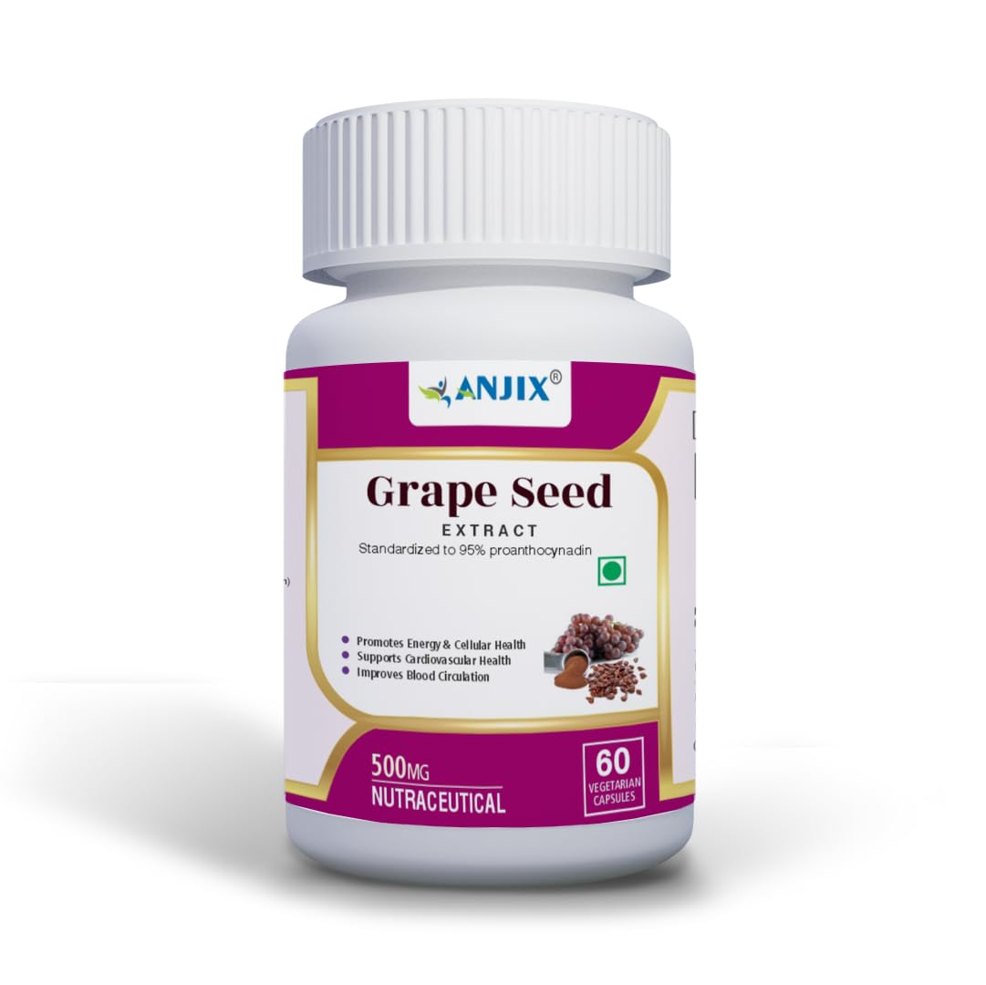 Grapes Seed Extract 500mg Capsules, Antioxidant Supplement, Promote Healthy Hair And Skin And Good Health, Healthy Cholesterol Level, Boost Immunity, 60 Veg capsules-picture-30