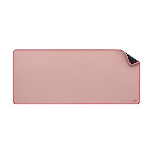 Logitech Desk Mat - Studio Series, Large Tapis de Bureau Multifonctionnel et Etendu, Protection Bureau avec Base Anti-Dérapage, Design Durable et Imperméable - Rose - Rose - Grand
