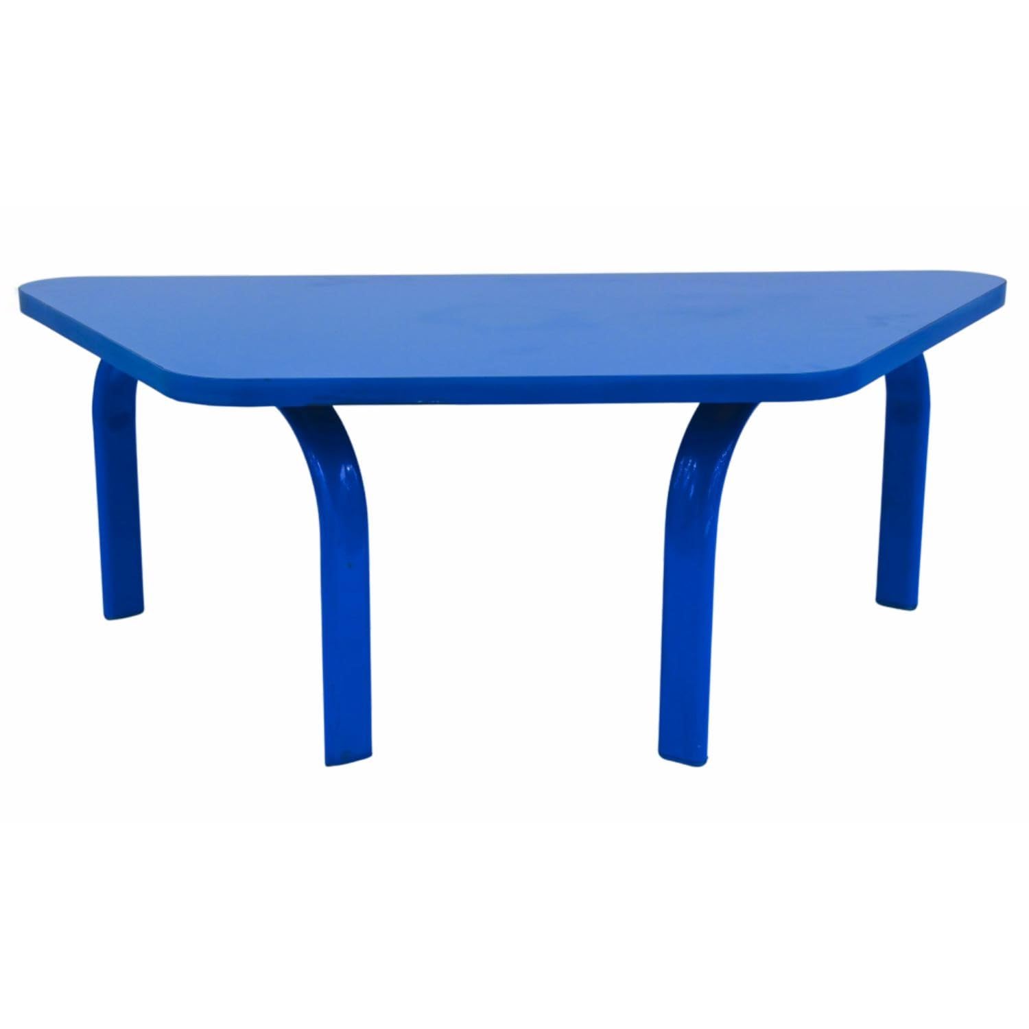 ALKOSIGN Trapezium Floor Desk – Perfect Desk for Students, Play School, Montessori, and Preschool Use – Small Study Table for Kids’ Study,and Classrooms (Blue)-image-1