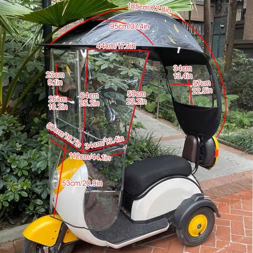 Cubierta para triciclo eléctrico impermeable con lona multicolor sol 4