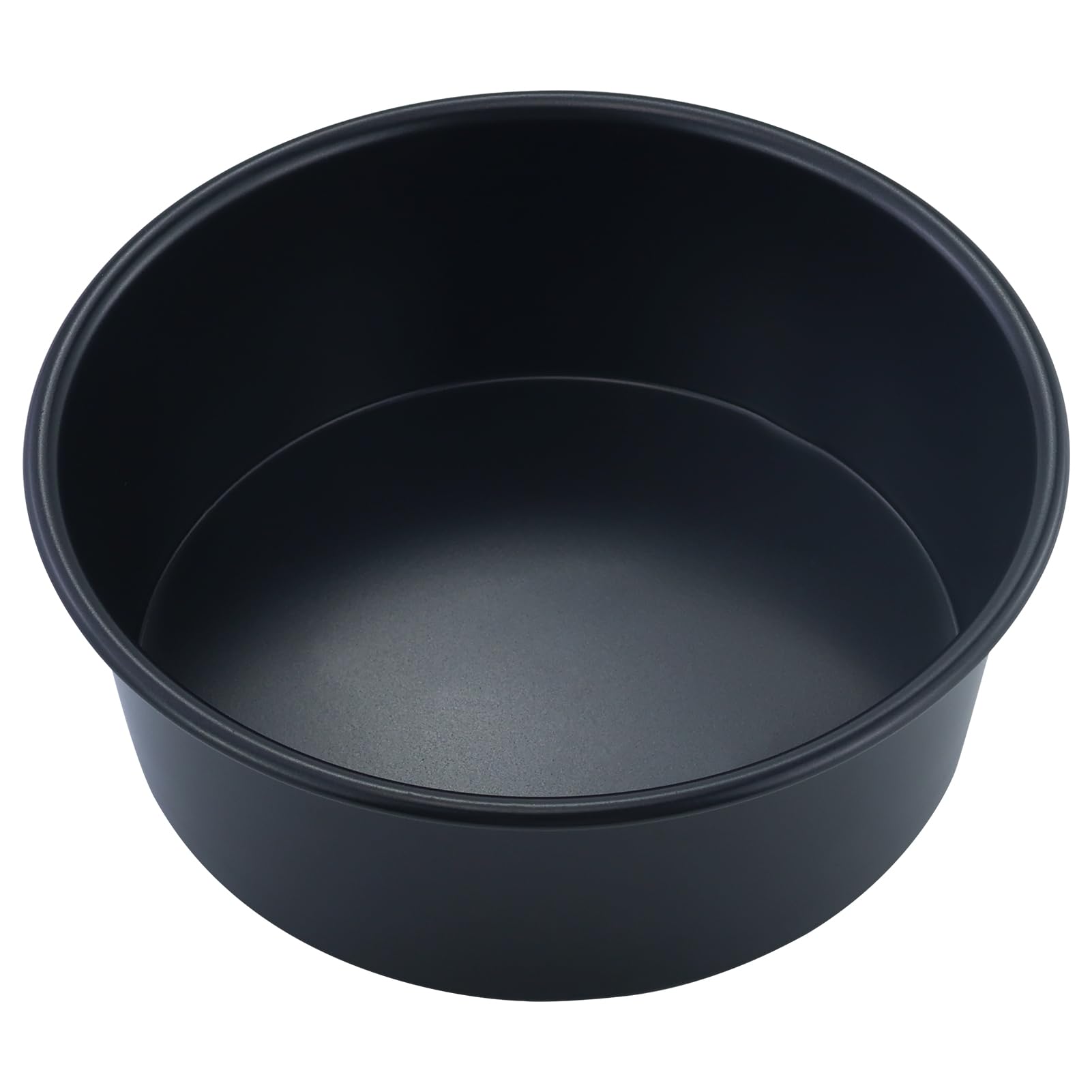 8 inch Deep Cake Tin for Baking, Stainless Steel Non-Stick Cake Pan for Baking Roasting Serving, Birthday Wedding Layer Round Cake Tins, Healthy & Non-Toxic, Rust Resistant (20cm, Black)