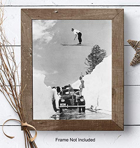 Ski Wall Decor - Vintage Pictures For Mountain House - Skiing - Ski House, Mountain Home Wall Art - Ski Poster - 8X10 Ski Gifts #TOP7
