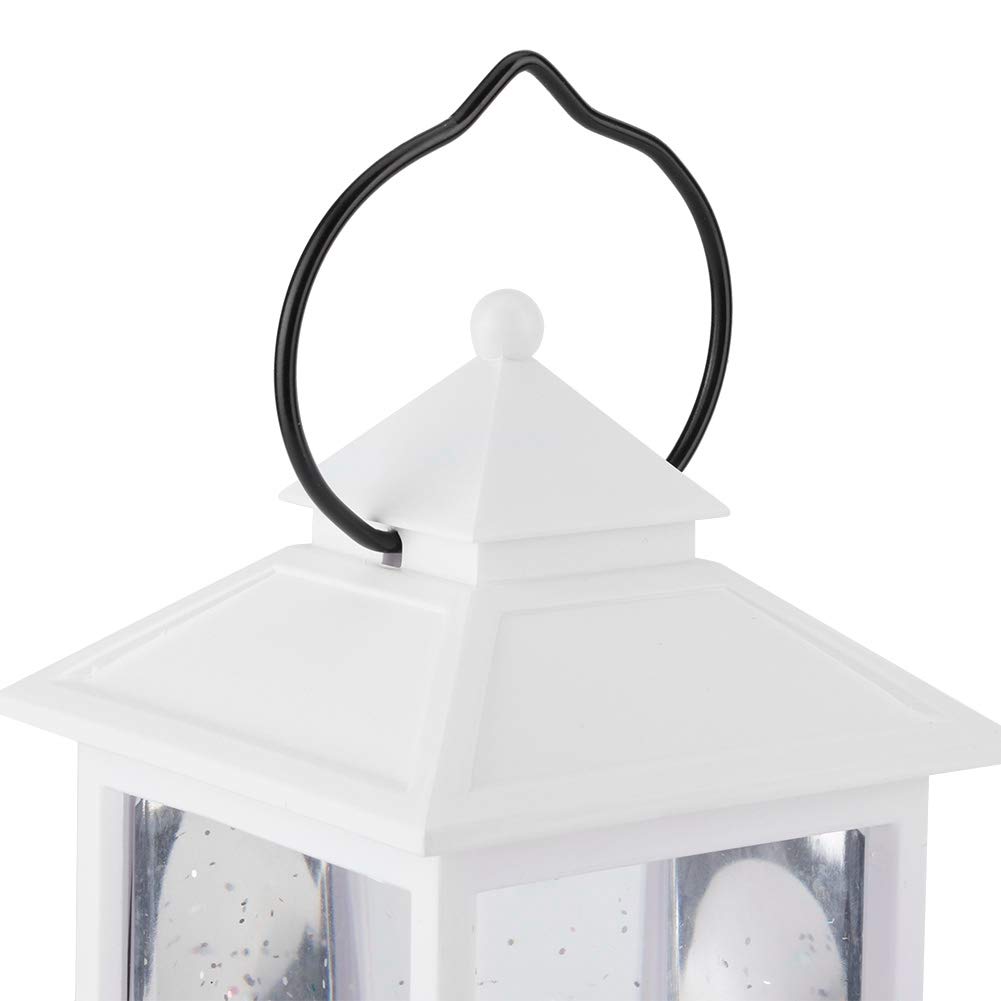 Globo de nieve navideño con luces LED para decoración del hogar, diseño de linterna festiva, material duradero, regalo ideal para vacaciones, familiares y amigos (pareja blanca)