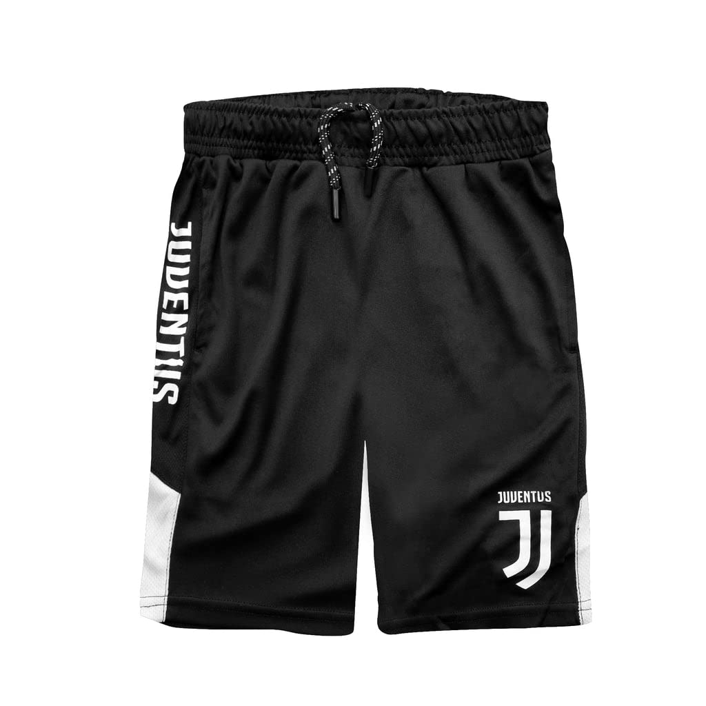 Italian Serie A Juventus Mens Soccer Shorts, Black, Medium
