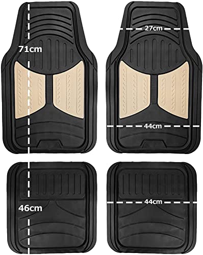 Image of FH Group Full Set Trimmable Rubber Floor Mats, Monster Eyes (Red) - Universal Fit for Cars Trucks and SUVs (Pack of 3)
