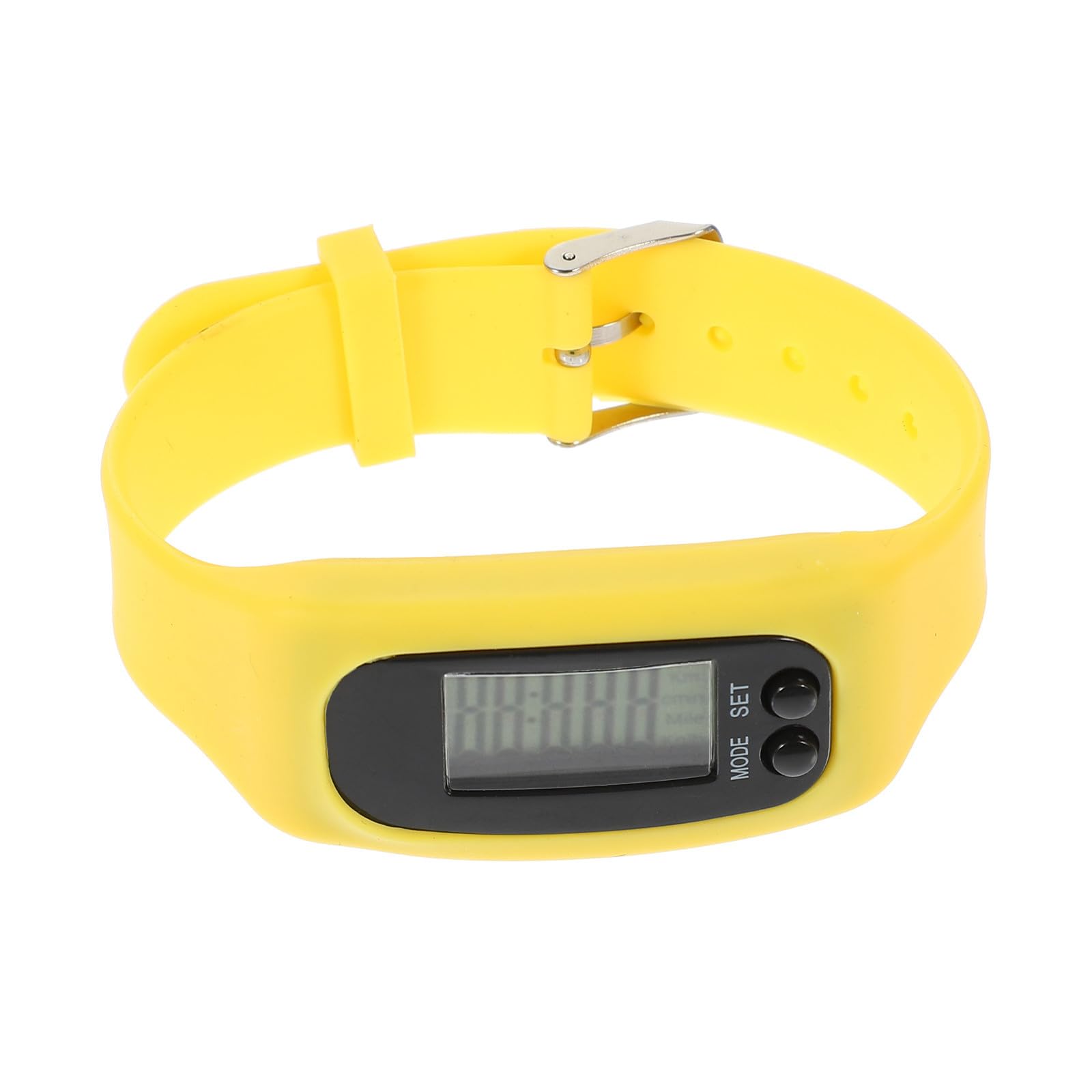 Pedometro da Polso in Silicone, Braccialetto Giallo Batteria Ag10