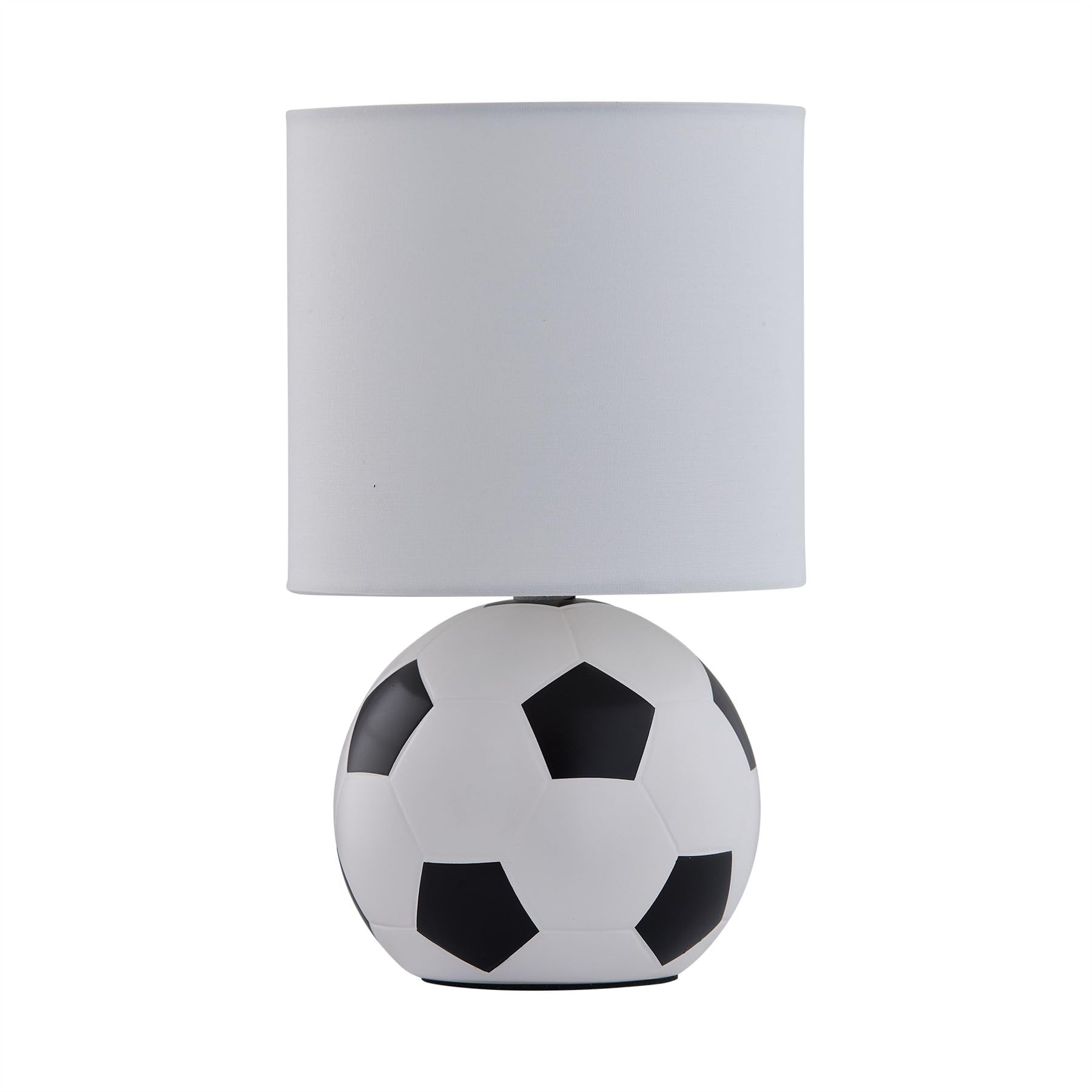 firstchoicelighting Footie - Black and White Football Bedside Lamp