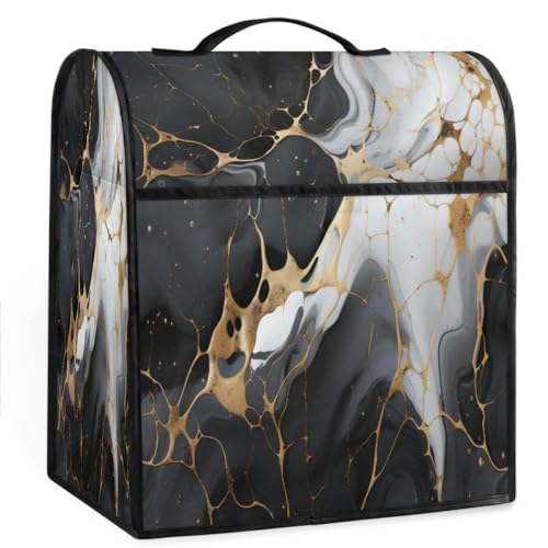 Coffee Maker Cover White Black Marble Kitchen Appliance Covers Small Appliance Covers Blender Cover Juicer Cover Dust Covers for Kitchen Appliances with Top Handle and Pockets,Washable,C906