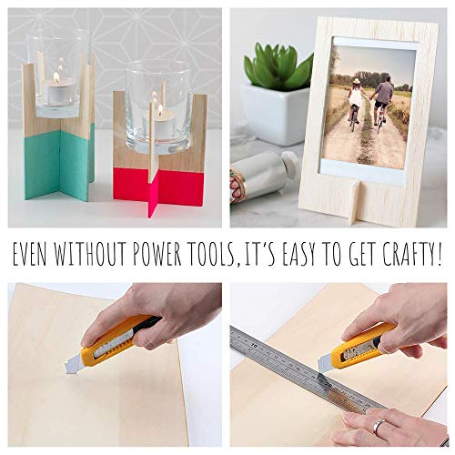 Lotfancy Plywood Sheets For Crafts, 14Pc Blank Unfinished Basswood Sheets, Thin Rectangle Wood Board Cutouts Pieces, 2 Sizes - 12Pc 150X100Mm (6X4In), 2Pc 300X200Mm (12X8In) #TOP3
