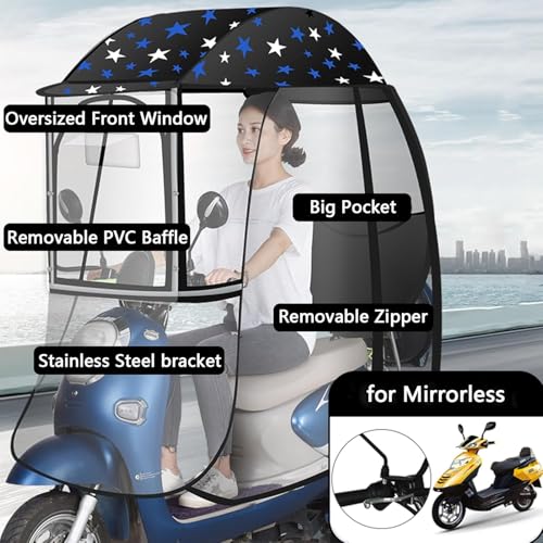 Mobility - Toldo impermeable para scooter con tiras reflectantes y bolsillos de almacenamiento, toldo universal para motocicleta eléctrica para protección contra la intemperie