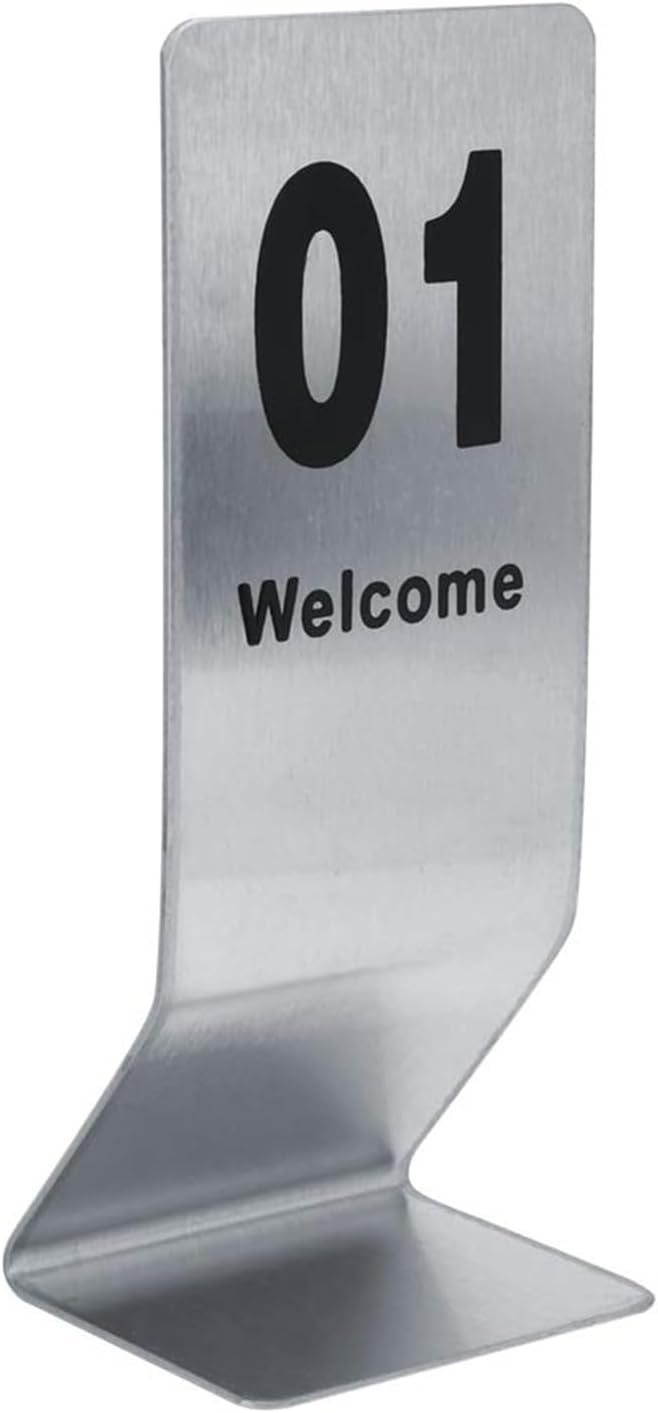 Stainless Steel Table Numbers Cards Signs, 2.3x6.1in Double-Side Table Numbers 1-10/20/30/50/100, For Restaurants, Weddings, Table Top Reserved Digital Sign, Place Cards For Weddings (Size :