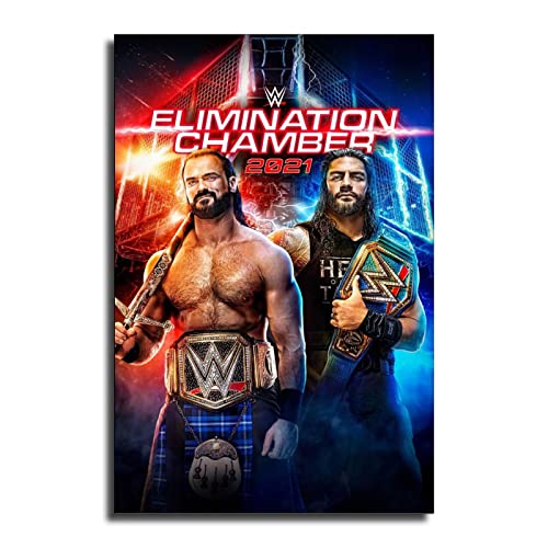 WWE Elimination Chamber 2021 Poster Decorative Painting Canvas Wall Art Living Room Posters Bedroom Painting 12x18inch(30x45cm)