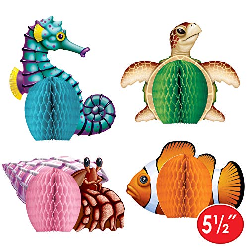 Sea Creatures Mini Centerpieces 5.5-Inch (4-Pcs) #TOP1