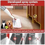 Mops for Floor Cleaning Wet Spray Mop with 14 oz Refillable Bottle and 2 Washable Microfiber Pads Home or Commercial Use Dry Wet Flat Mop for Hardwood Laminate Wood Ceramic - Image 2