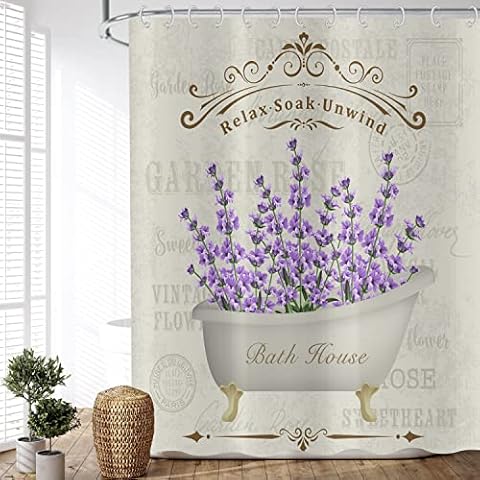 ASDCXZ Cortina de Ducha Flores Retro 180x180 cm Cover