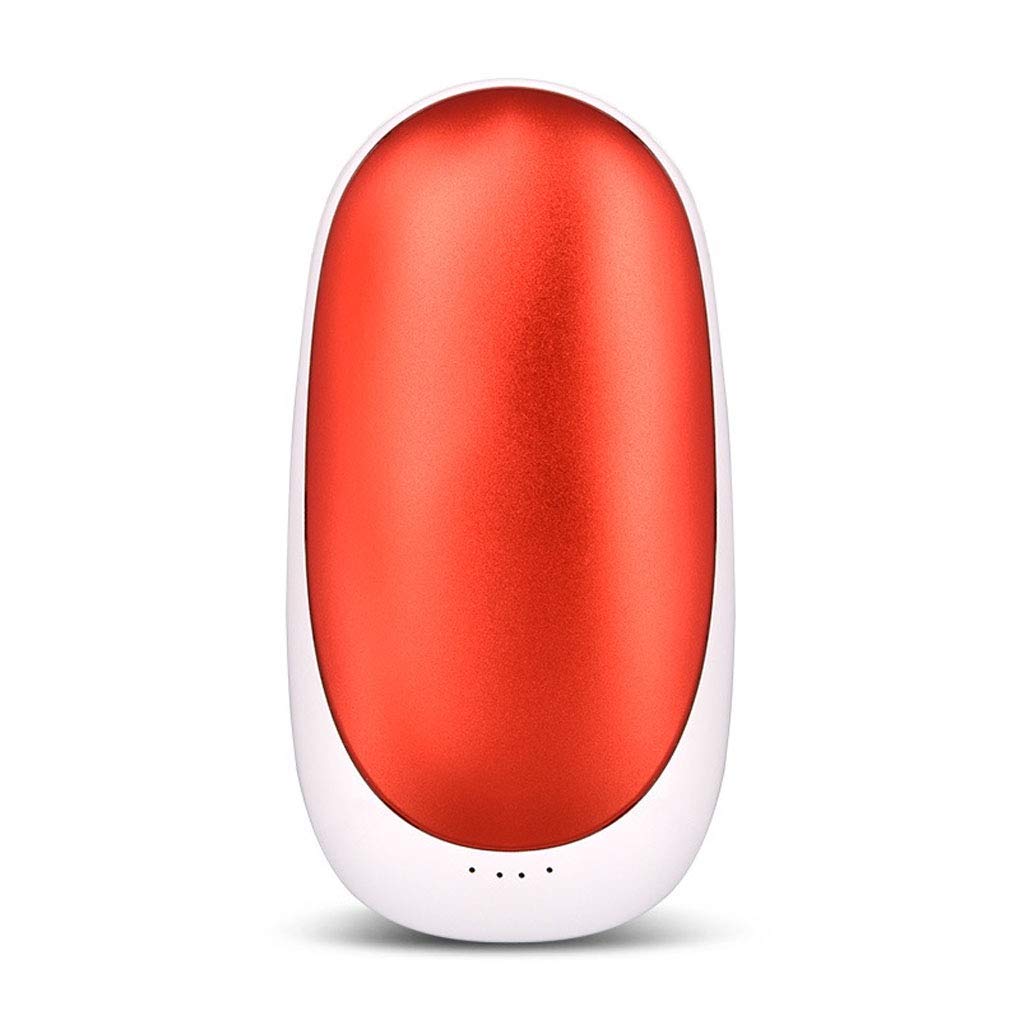 Scaldamani USB, Forno Tascabile Elettrico, Scaldamani Tascabile Ricaricabile su Entrambi i Lati, Riutilizzabile, Power Bank Portatile ad Alta capacità da 5200 mAh, Rosso