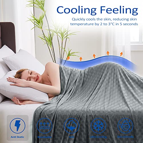 Topcee Cooling Blanket, Summer Cooling Blankets for Hot Sleepers, Arc-Chill Q-Max>0.5 Cool Fiber, Oeko-TEX 100% Certified, Soft, Breathable, Double-Side Bed Throw,Keep Cool for Adults Kids 90"x90" — view 2