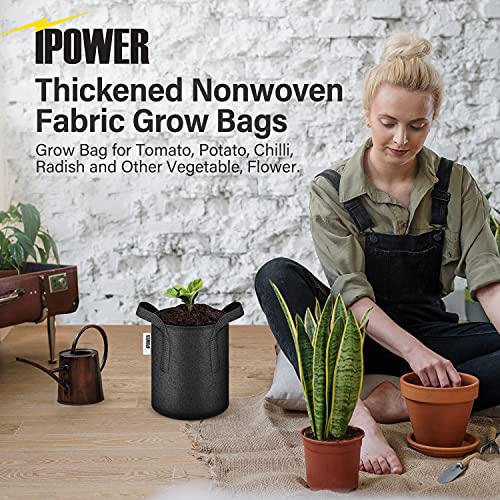 Ipower GLGROWBAG5X5X2 5 Gallon 10 Pack Grow Bags Nonwoven Fabric Pots Aeration Container thumb #6