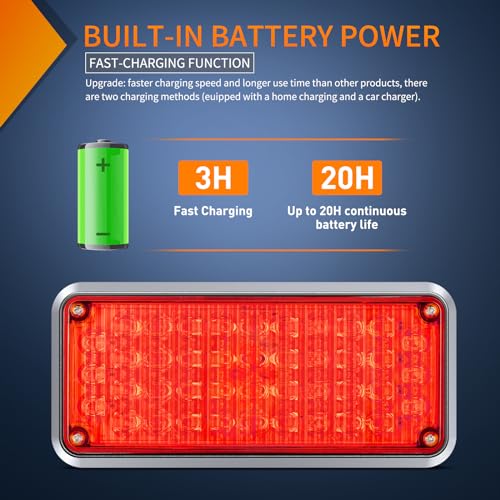 Image of Nilight 2PCS 42LED Red Magnetic Strobe Lights Surface Mount Waterproof