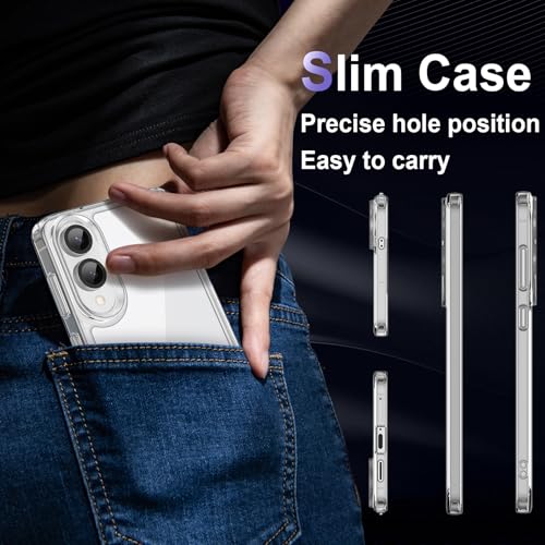 Image of Case for Samsung Galaxy S25 Edge 5G, Military Grade Drop Protection Phone Case, Yellowing Resistant, Anti-Scratch Hard PC Back, Shockproof Hard Ultra-Thin Protective Cover, Clear