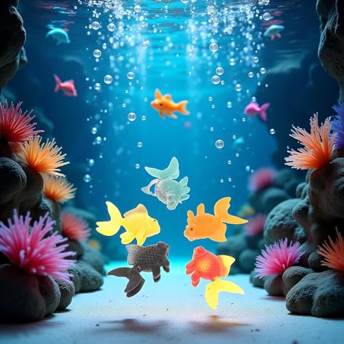 Image of 5 Pcs Lifelike Reusable Plastic Artificial Moving Floating Fishes Ornament Decorations for Aquarium Fish Tank Pet Supplies (Random Color)
