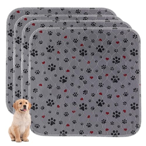 Image of Washable Pee Pads for Dogs,4 Pack Extra Large 24 inchx24 inch Super Absorbent Reusable Puppy Pads,Non-Slip 100% Waterproof Dog Pee Pads,Pet Training Pads for Couch, Crate,Potty Training,Floor