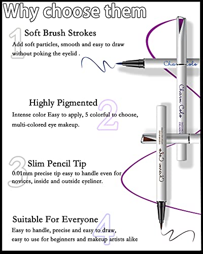 Lysdefeu Purple Matte Liquid Eyeliner Waterline Eye Liner Pen, 24H Long Lasting Pigmented Waterproof Smudge-Proof Eyeliner Pencil Mother's Day Makeup Gift For Women #TOP2