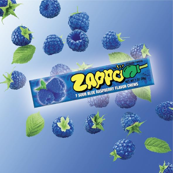 Image of Zappo Sour Flavored Chews Packs (6 Pack, Blue Raspberry)