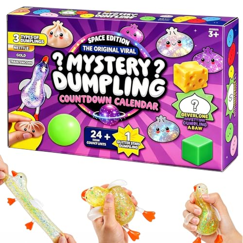 2026 Knödel Countdown Kalender 24 zufällige Überraschungs Squishies Spielzeuge Sensorisches Zappelspielzeug zum Stressabbau Ideal für Erwachsene und Teens