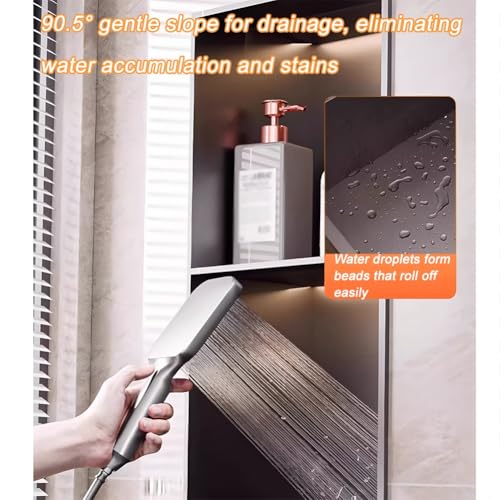 Étagère de douche en acier inoxydable avec LED intégrées, rangement mural moderne