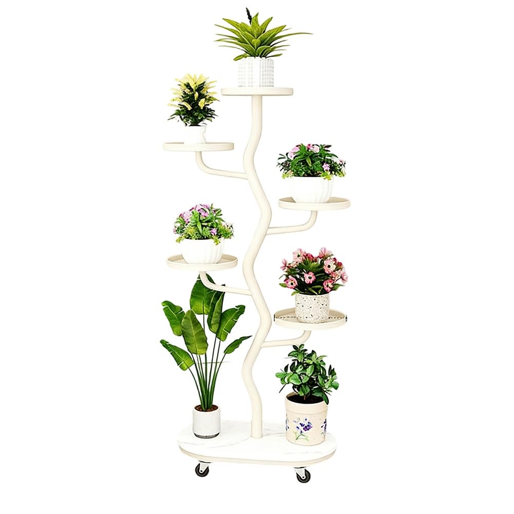 Support à plantes moderne haut de gamme en métal géométrique à plusieurs niveaux