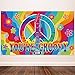 Produktbild 60 Jahre Thema Party Dekorationen, Groovy Zeichen 60 Jahre Party Szene Setter Wand Dekoration 60 Jahre Foto Hintergrund Banner mit Seil für Hippie Thema Groovy Party, 72,8 x 43,3 Zoll