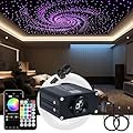 AKEPO 16W RGBW APP Twinkle Fiber Optic Lights, Music Activated 650pcs 0.03in 13.1ft/4m Optical Fiber Star Ceiling Light Kit for Car Headliner Star/Home