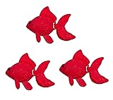 Gammaeon 3 Stück Künstliche Fische, Künstliche Aquarium-Dekoration, Bewegliche Fische, Thematische Ornamente (Rot)
