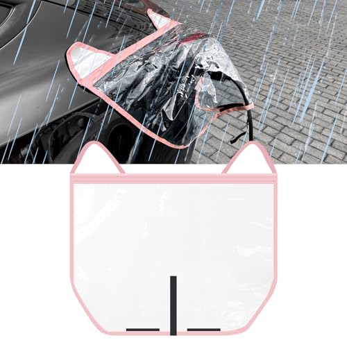 Image of Charger Rainproof Cover Compatible with Tesla Model Y 3 X S Cybertruck Charging Port Outdoor Cover Exterior Accessories All Weather Protection Decal Rain Snow Sun Covers with Magnetic (Pink)