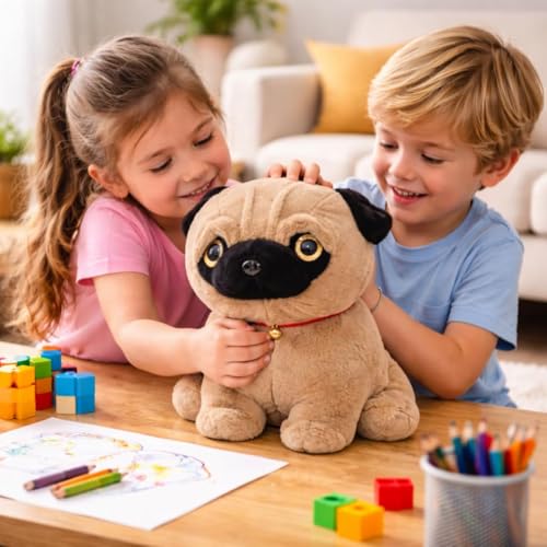 Image of EITHEO Soft Plush Dog Toy for Kids (40 cm) | Cute Stuffed Puppy Teddy Bear | Ultra Soft Huggable Animal Toy for Boys & Girls | Birthday Gift & Home Decor (Brown)