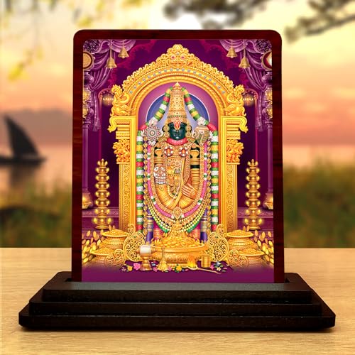 Image of Tirupati Balaji Venkateswara Swamy Murti (Small Size) - Divine Spiritual Idol for New Car, Housewarming & Office Desk - Religious Showpiece for Positive Energy & Wealth