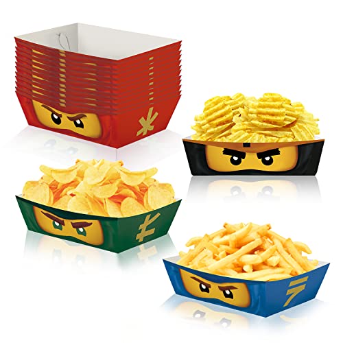 Heidaman Ninja Birthday Party Supplies ?Ninja Trays Disposable?Ninja Party Favors?Ninja Serving Dishes?20pce