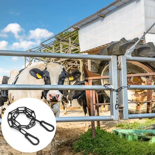 APOMOONS 2 Stück Edelstahlkette Schwarz,Kette Edelstahl mit Karabiner 0.5m Metallkette zum Aufhängen Gliederkette Edelstahl Kette für Zauntore,Gartentore, Käfigtore für Haustiere