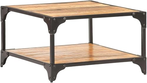 Miniatura 6 de Mesa de centro rústica, mesa de centro rústica de granja, mesa de centro de sala de estar adecuada para sala de estar, oficina, balcón, estudio,