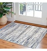 KOZYFLY Modern Abstract Rugs for Entryway 2x3, Washable Kitchen Rug Non-Slip Soft Small Bathroom ...