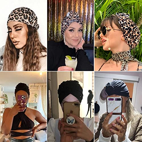 Image of KYNARI Turban Head Wraps for Women, Pretied Stretch Bonnet Hair Wrap