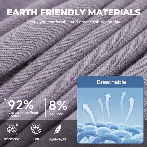 BAMBOO COOL Men's Ultra ComfortSoft Underwear, Moisture Wicking & Breathable No Ride Up Boxer Briefs with Fly, Multipack